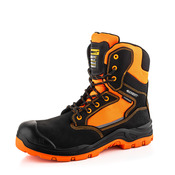 Buckbootz BVIZ1BKOR Buckzviz High Leg Lace/Zip Boot, Black / Hi-Vis Orange