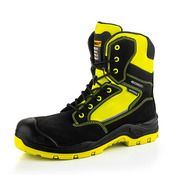 Buckbootz BVIZ1BKYL Buckzviz High Leg Lace/Zip Boot, Black / Hi-Vis Yellow