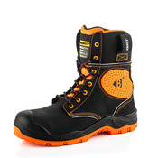 Buckbootz BVIZ6BKOR Buckzviz High Leg Lace Boot, Black / Hi-Vis Orange