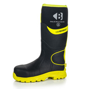 Buckbootz BBZ8000BKYL Buckbootz Safety Wellington, Black / Hi-Vis Yellow